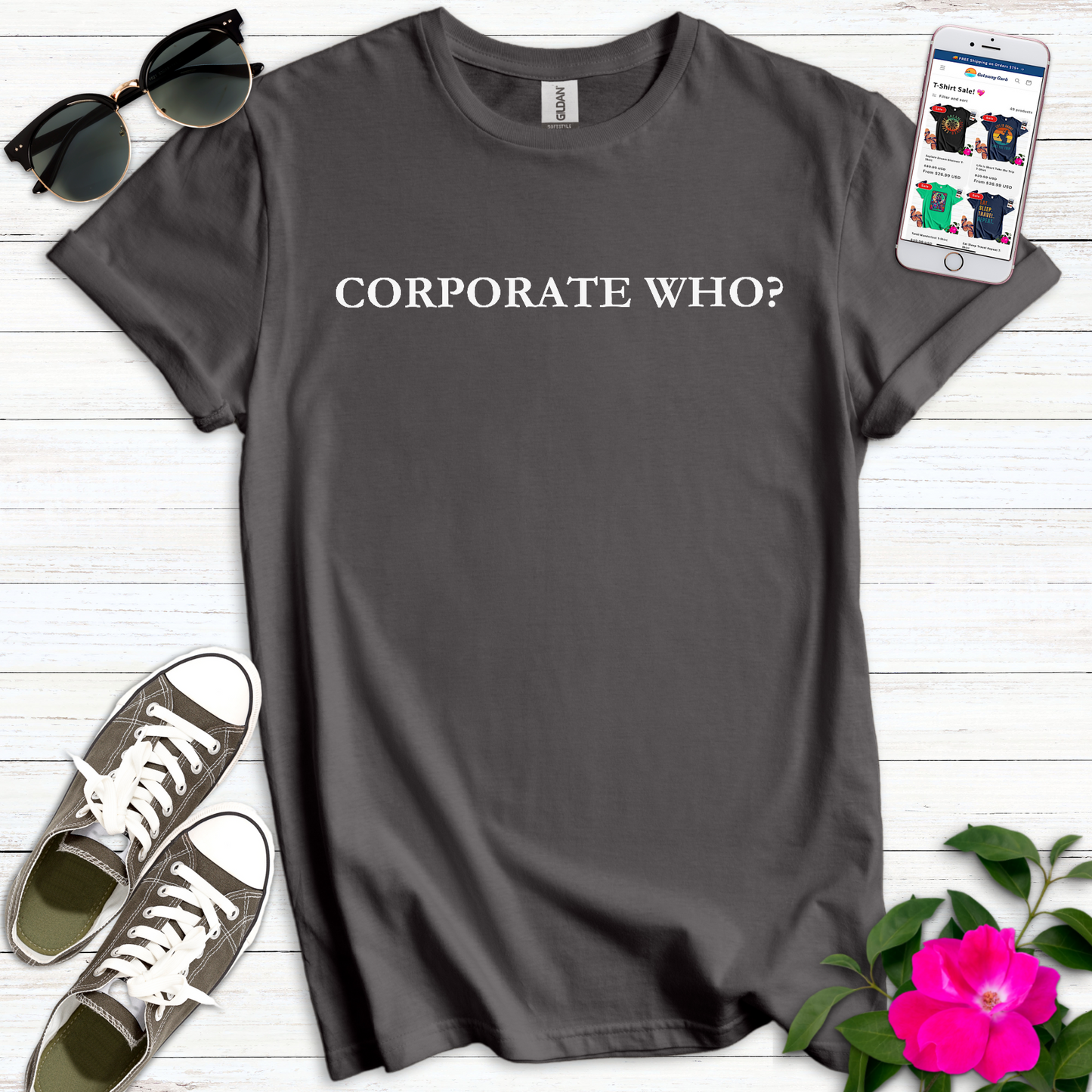 Funny Nomad Corporate Who? T-Shirt