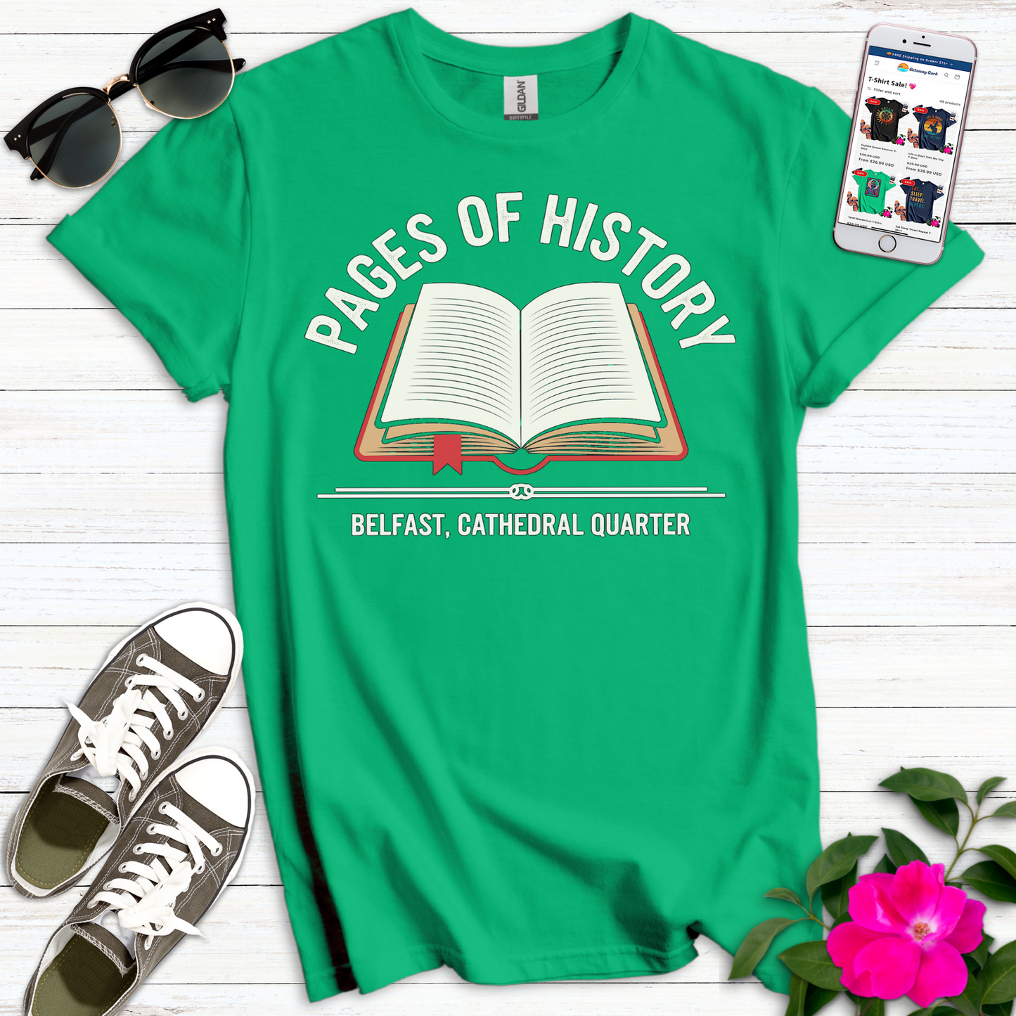Ireland Pages History Bookstore T-Shirt