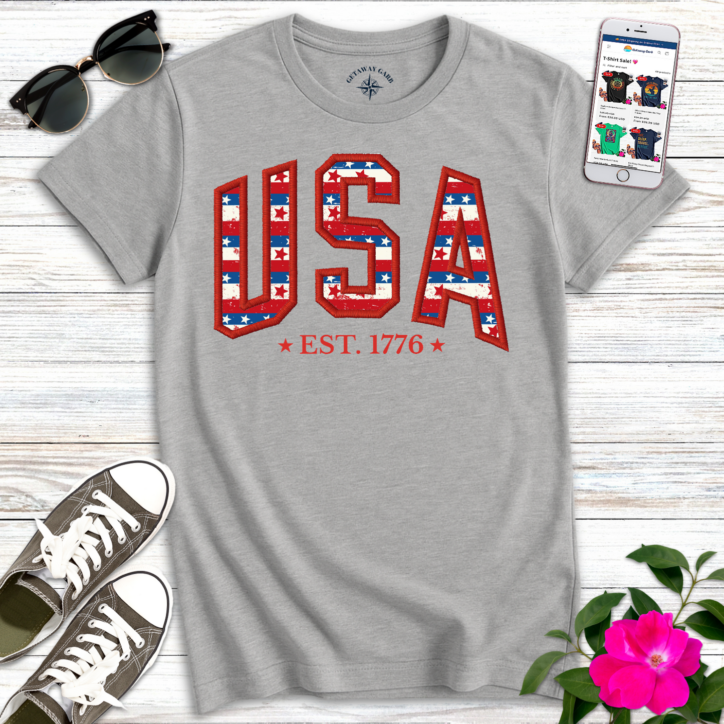USA 1776 Stars Stripes T-Shirt