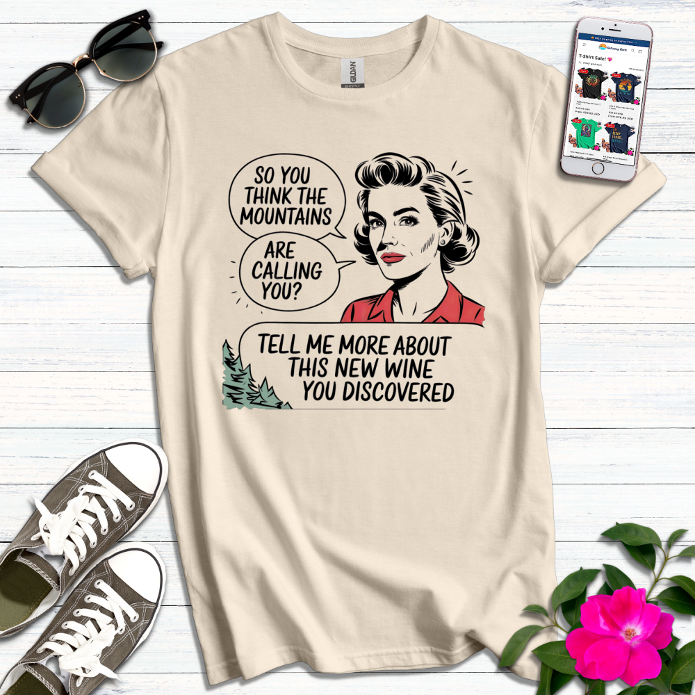 Funny Vintage Card Mountains Wine T-Shirt