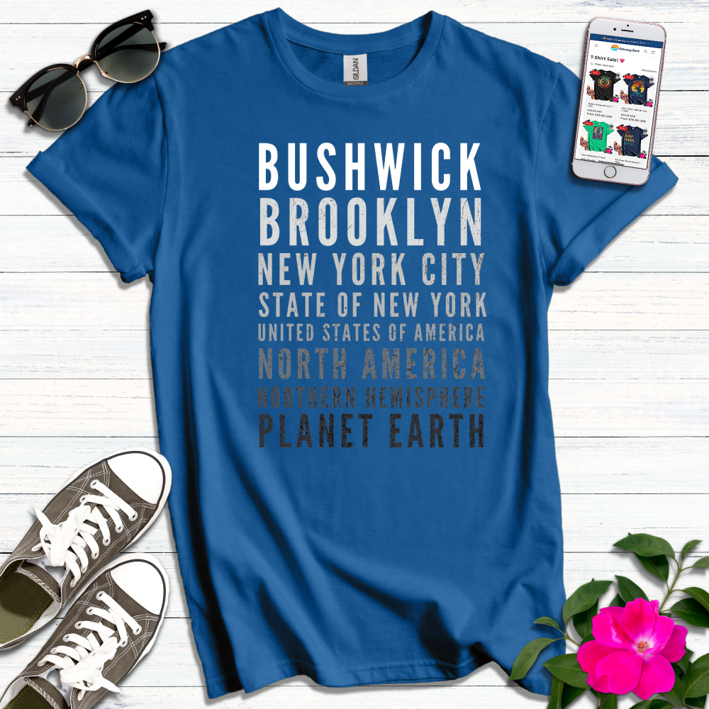 Bushwick Brooklyn Distressed Monochrome T-Shirt