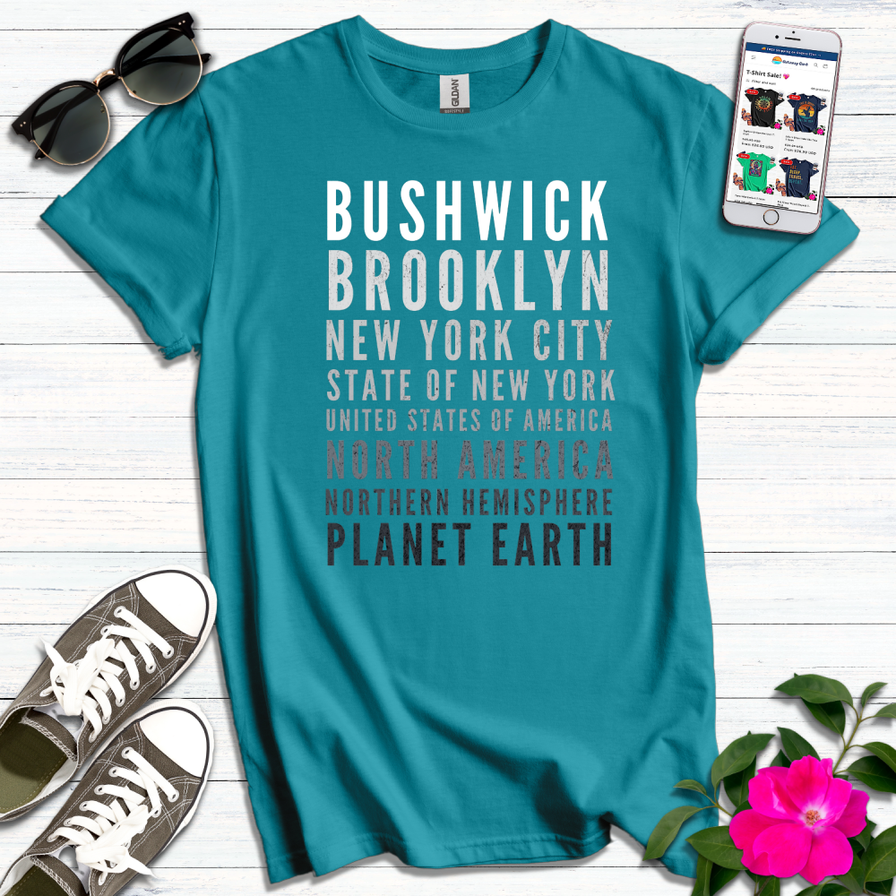 Bushwick Brooklyn Distressed Monochrome T-Shirt