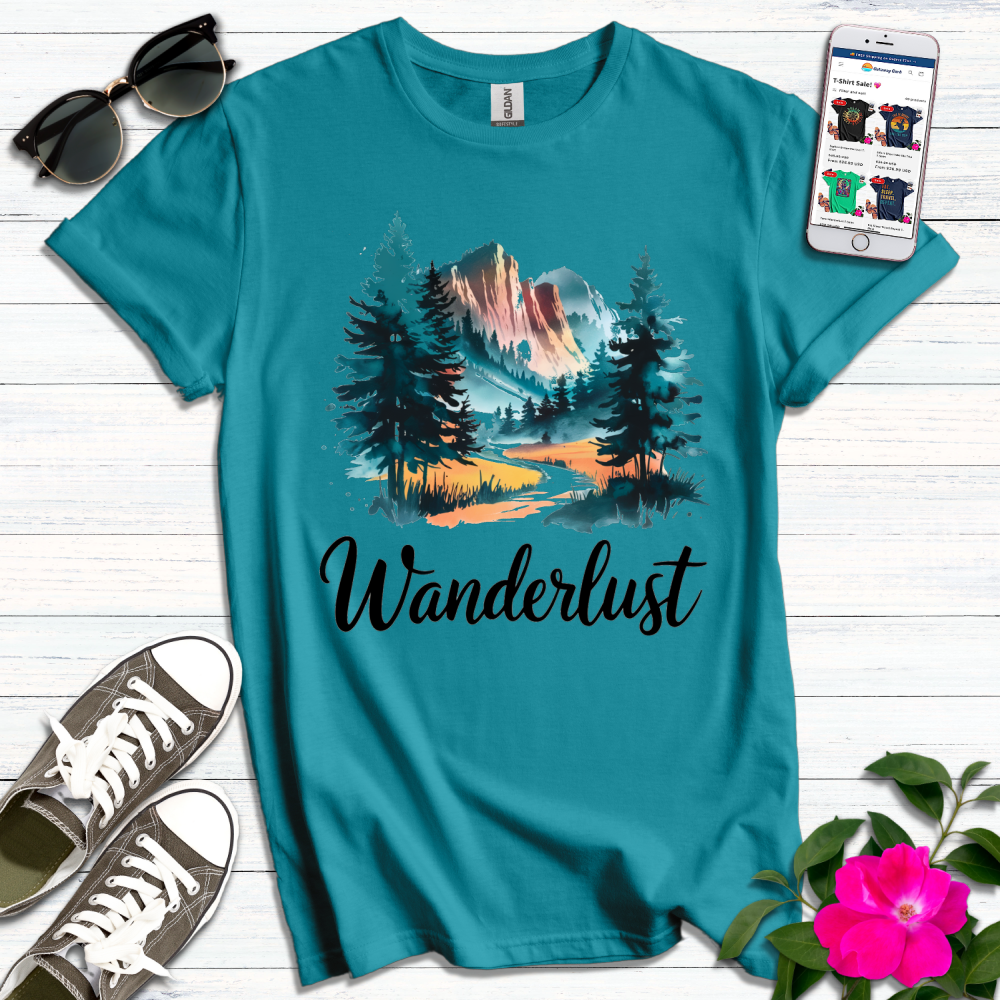 Wanderlust Mountain Scene T-Shirt