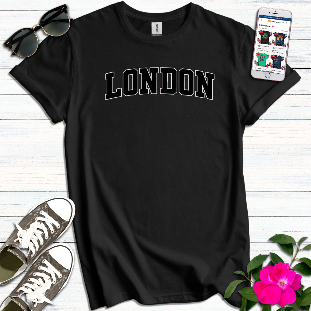 London Varsity Black Lettered T-Shirt