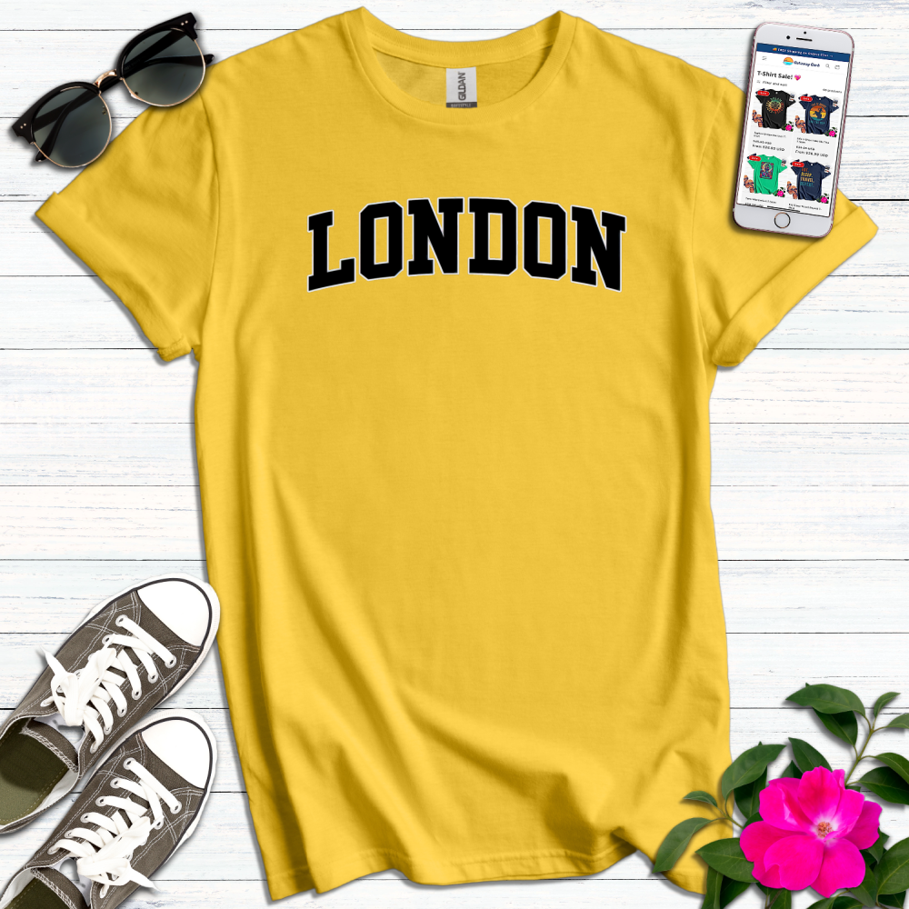 London Varsity Black Lettered T-Shirt