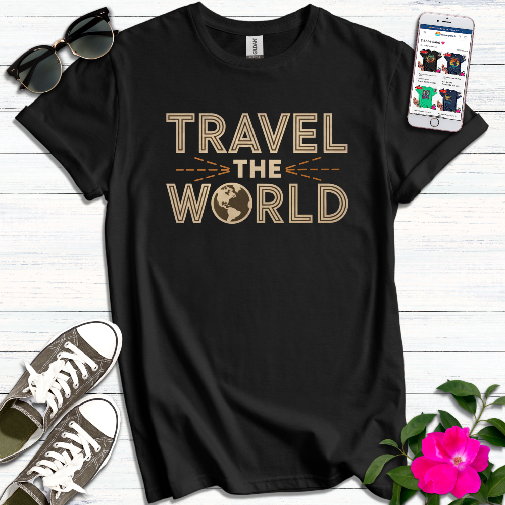 Travel World Typography T-Shirt