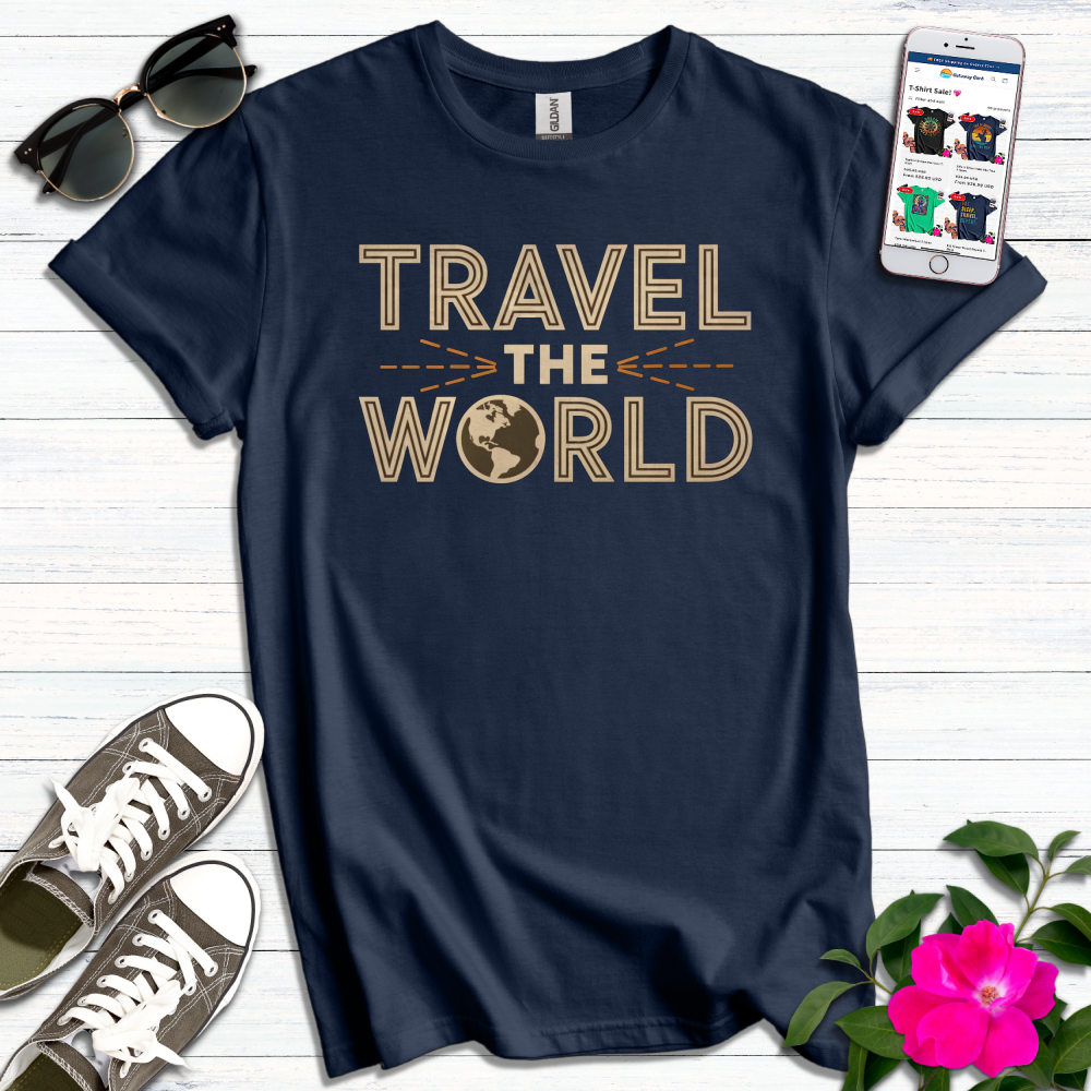 Travel World Typography T-Shirt