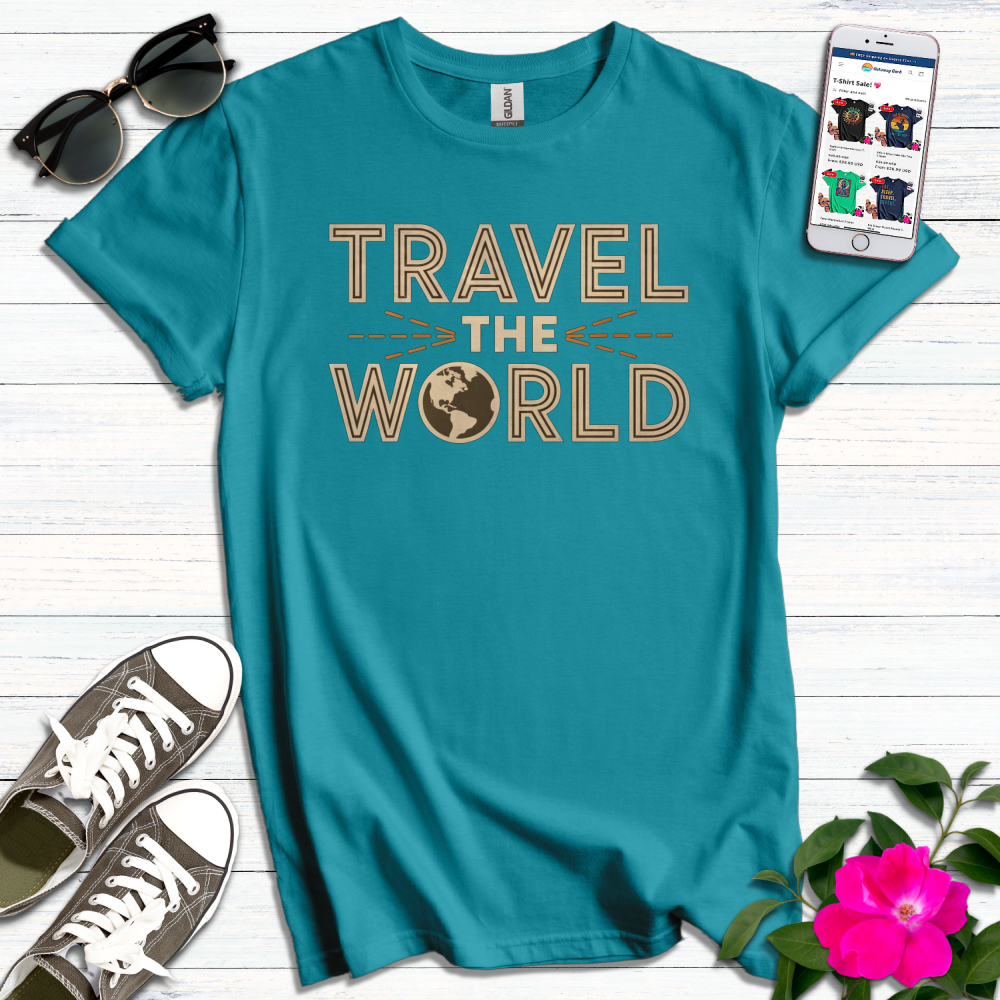 Travel World Typography T-Shirt