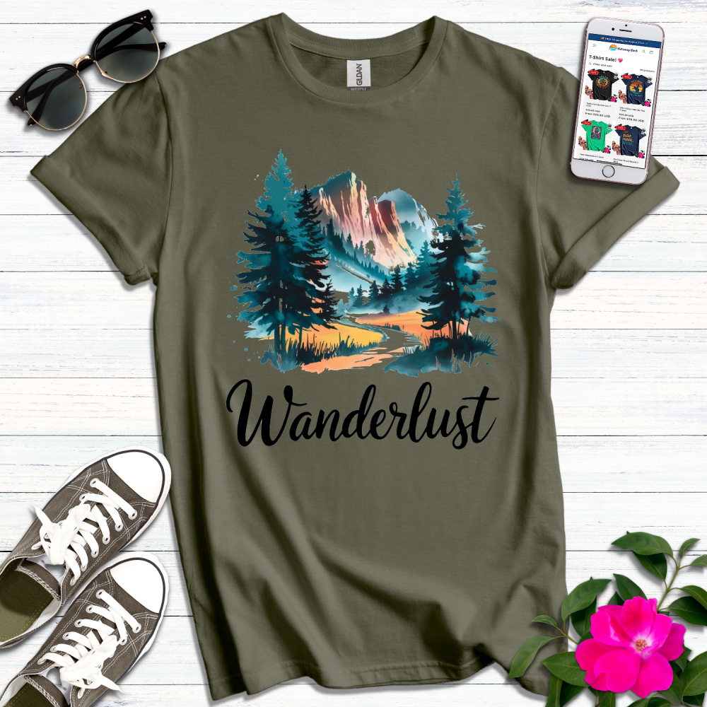 Wanderlust Mountain Scene T-Shirt