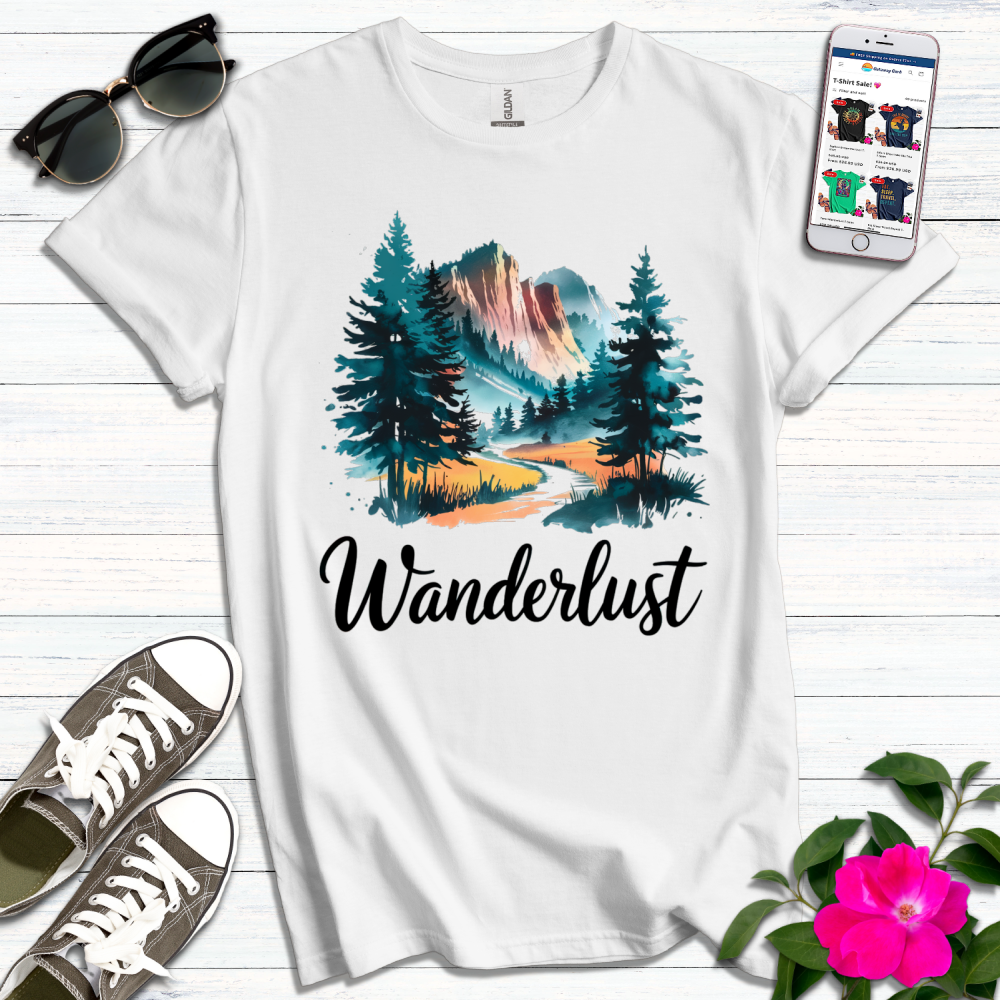 Wanderlust Mountain Scene T-Shirt