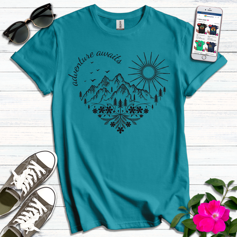 Adventure Awaits Boho Heart T-Shirt