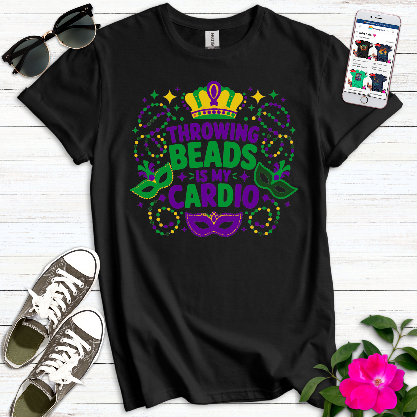 Throwing Beads My Cardio T-Shirt