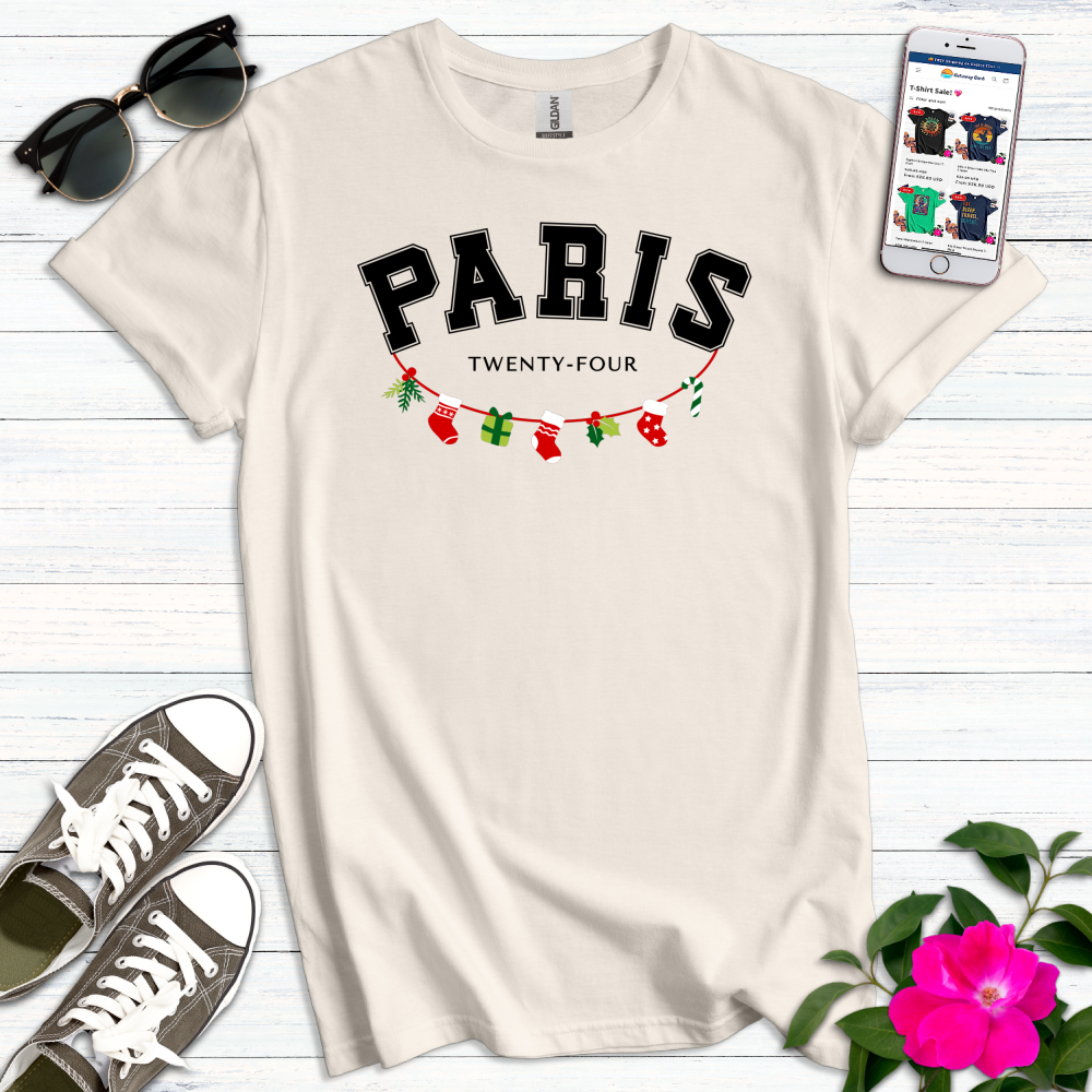 Paris 24 Varsity Christmas T-Shirt