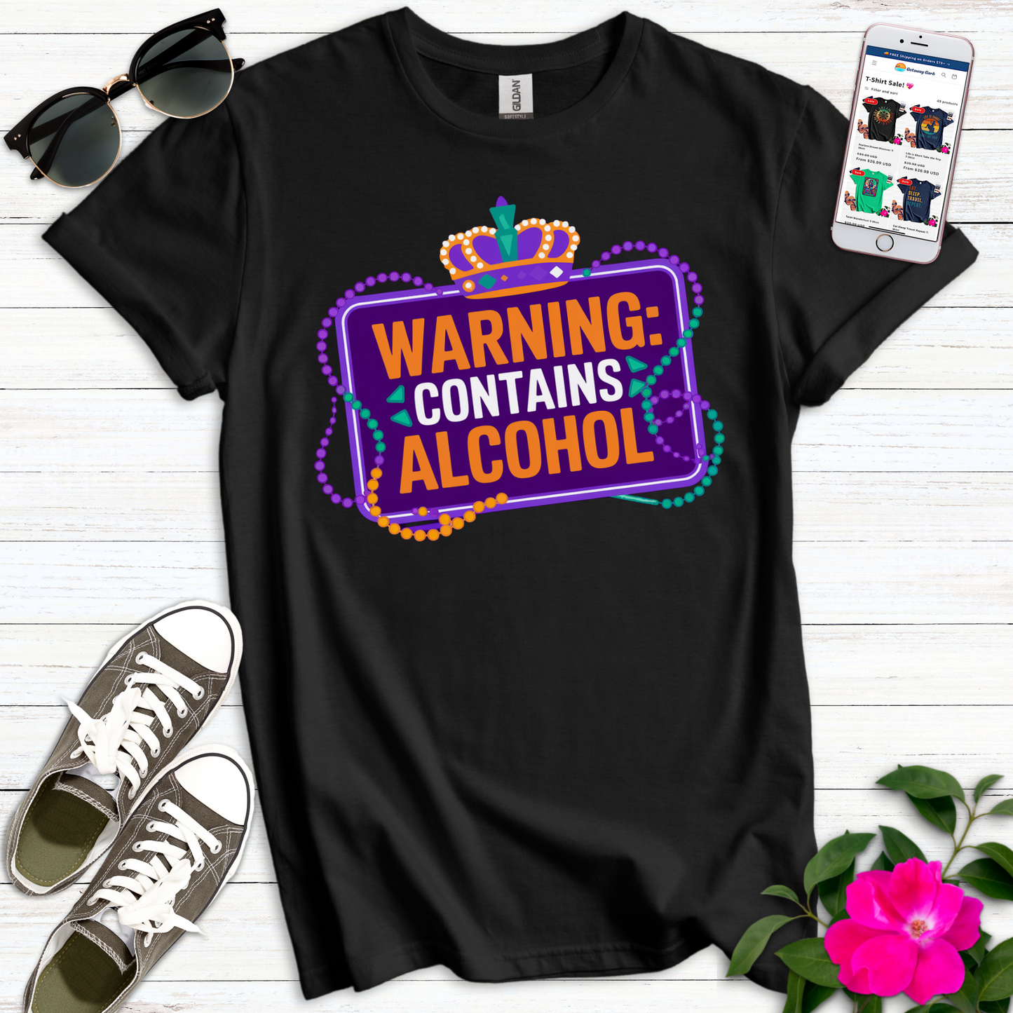 Cute Warning Contains Alcohol T-Shirt