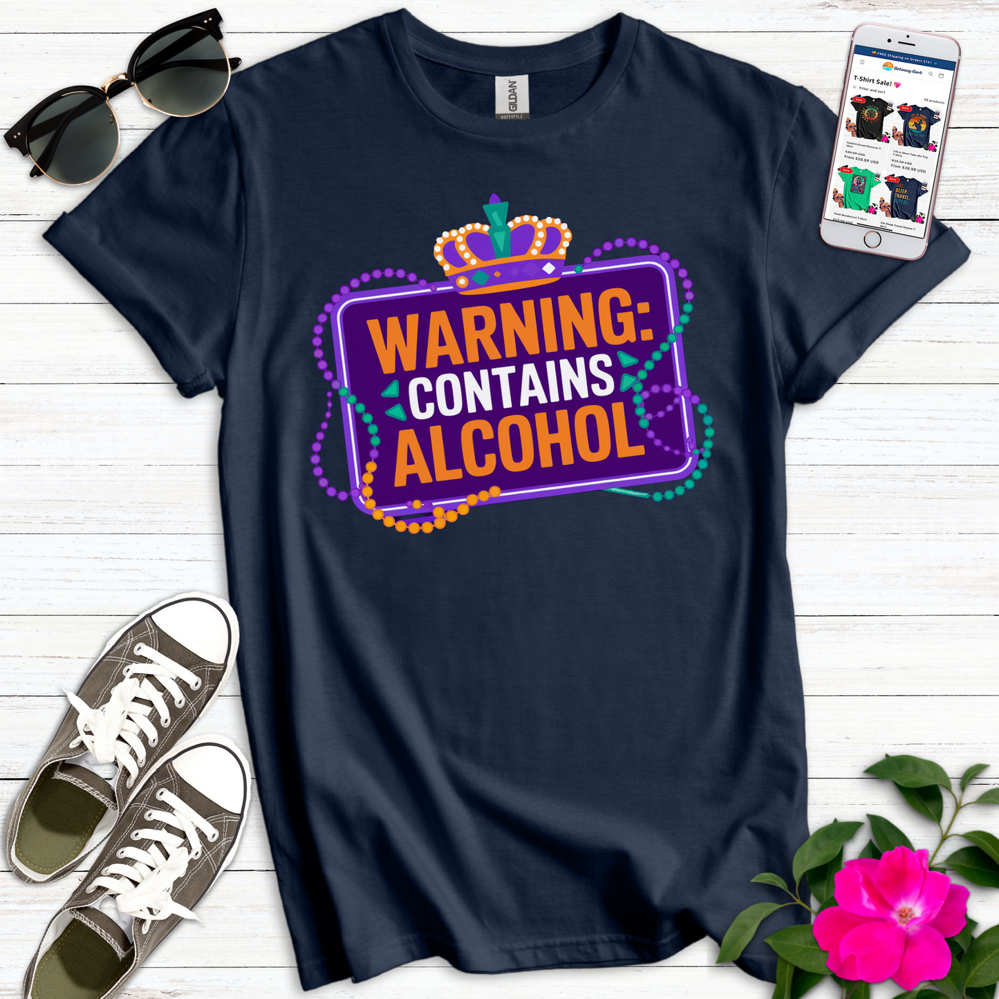 Cute Warning Contains Alcohol T-Shirt