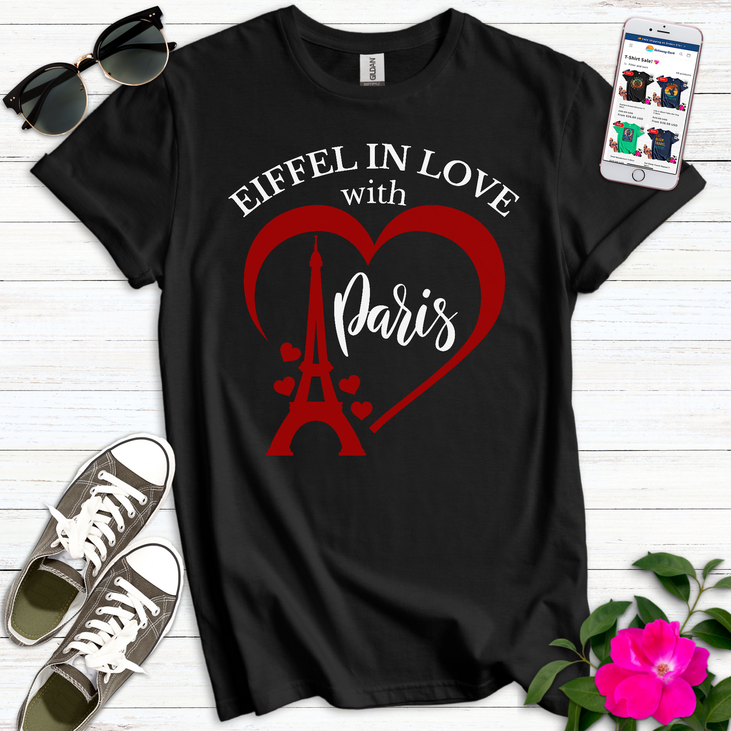 Eiffel in Love Paris T-Shirt