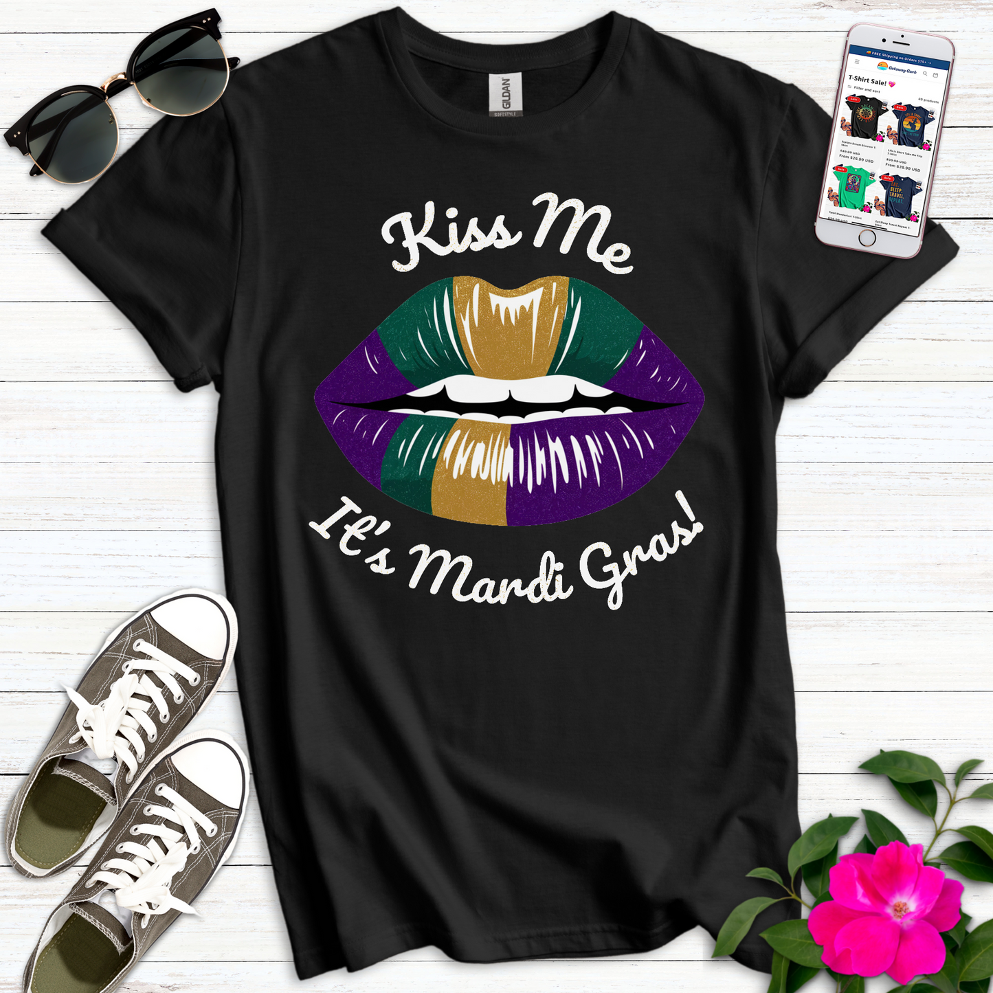 Kiss Me Mardi Gras T-Shirt