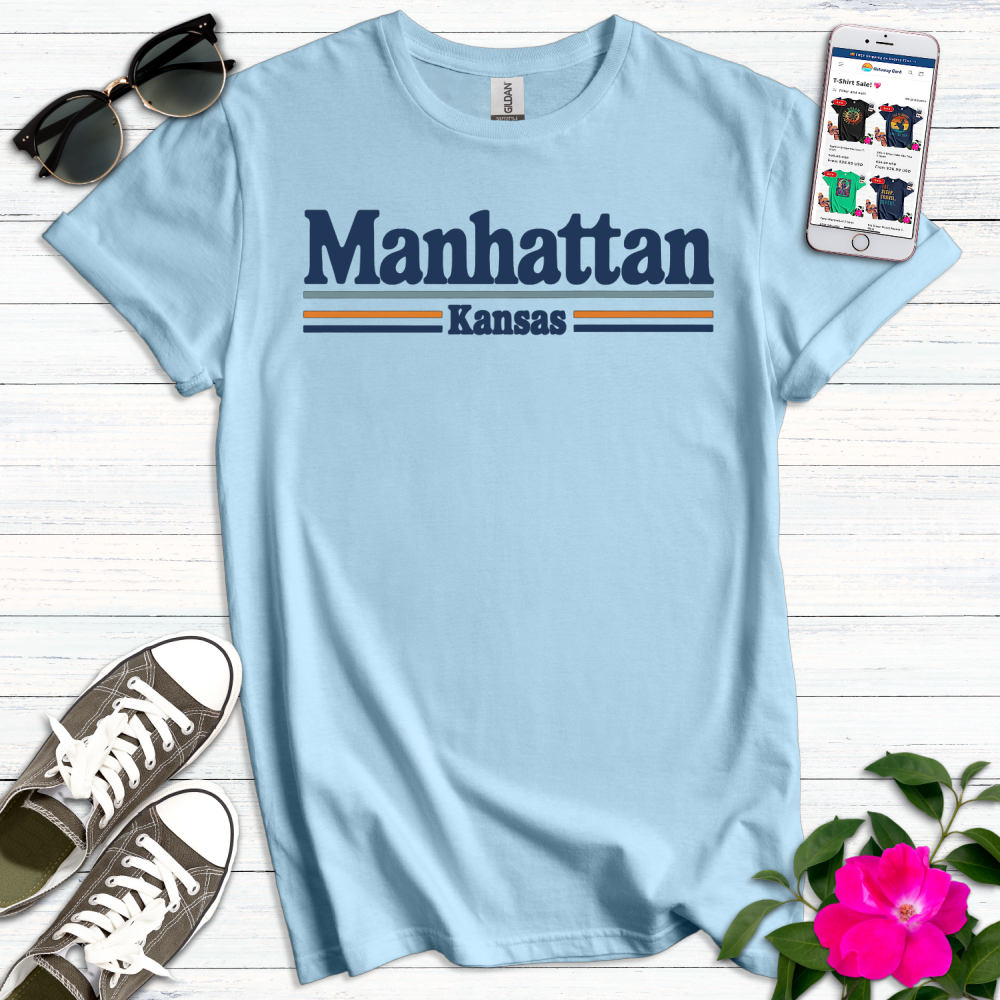 Manhattan Kansas Retro Style T-Shirt