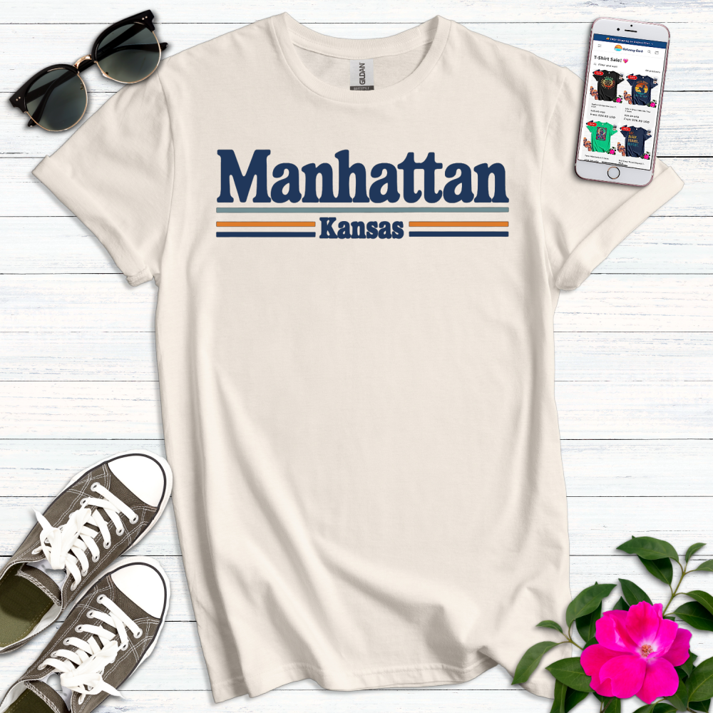 Manhattan Kansas Retro Style T-Shirt