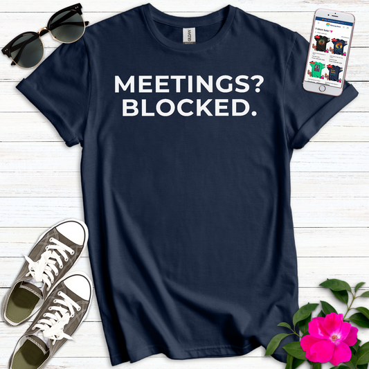 Funny Meetings Blocked T-Shirt