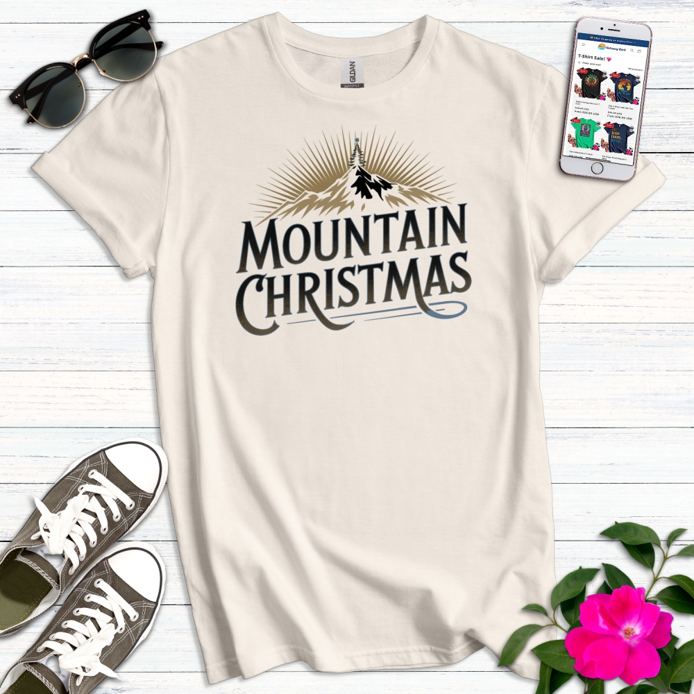 Mountain Glow Christmas T-Shirt