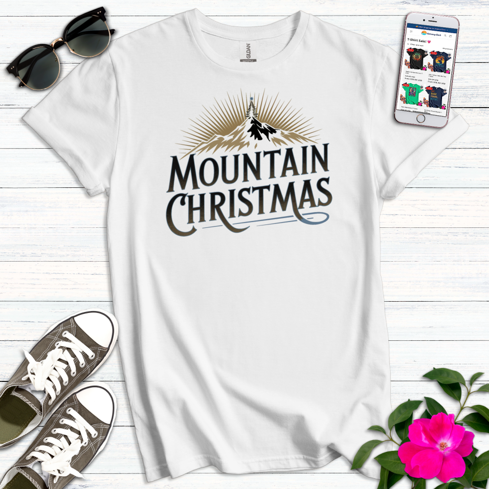 Mountain Glow Christmas T-Shirt