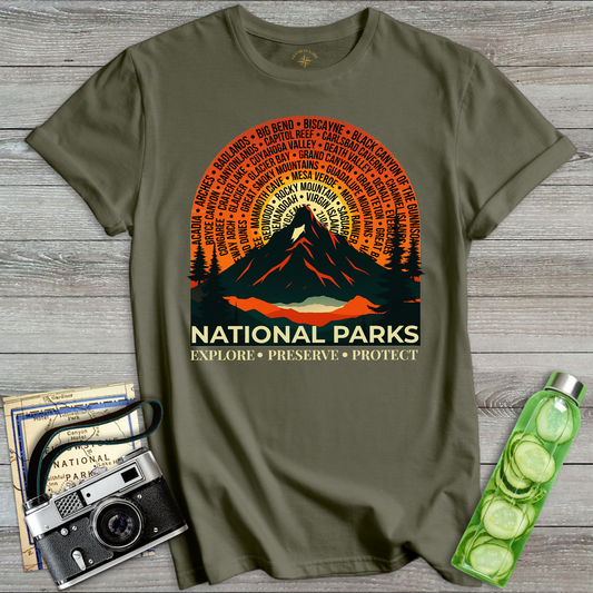 National Parks Explore Preserve Protect T-Shirt