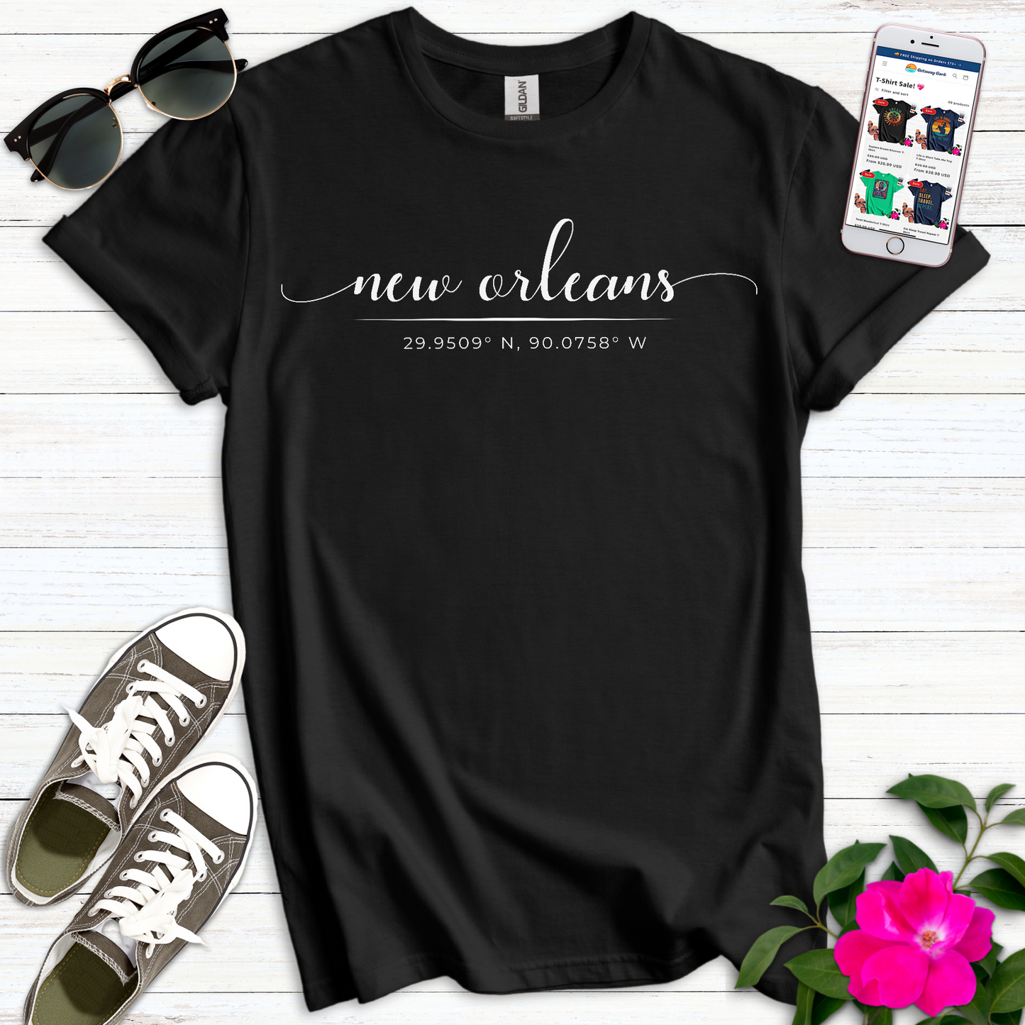 New Orleans Coordinates Elegant T-Shirt