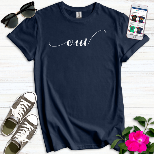 Oui Minimalist French Script T-Shirt