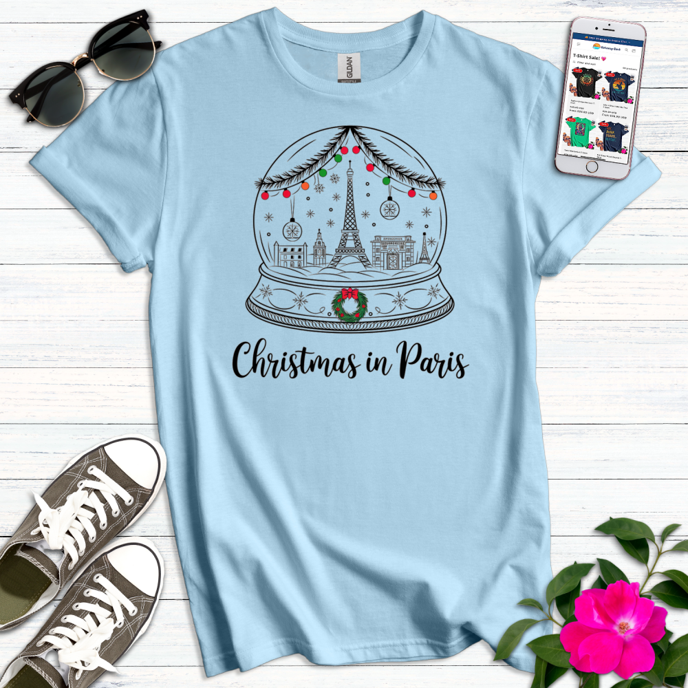 Christmas Paris Snowglobe T-Shirt