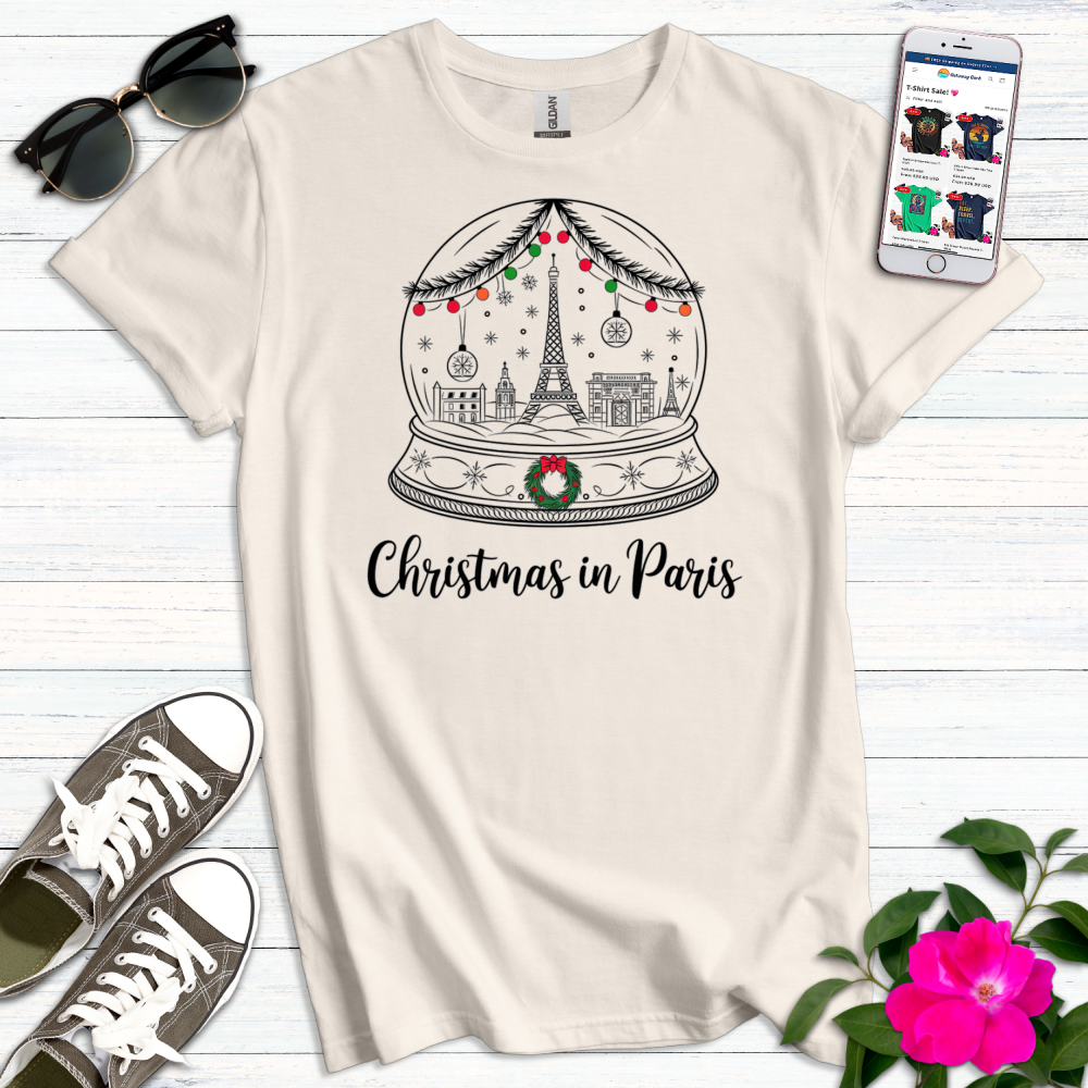 Christmas Paris Snowglobe T-Shirt