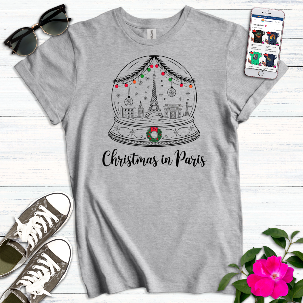 Christmas Paris Snowglobe T-Shirt