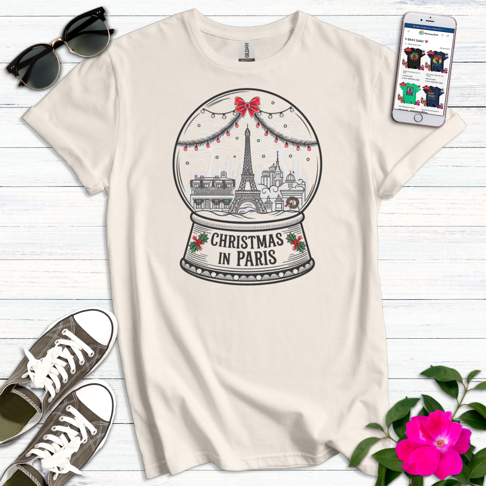 Paris Christmas Snowglobe T-Shirt