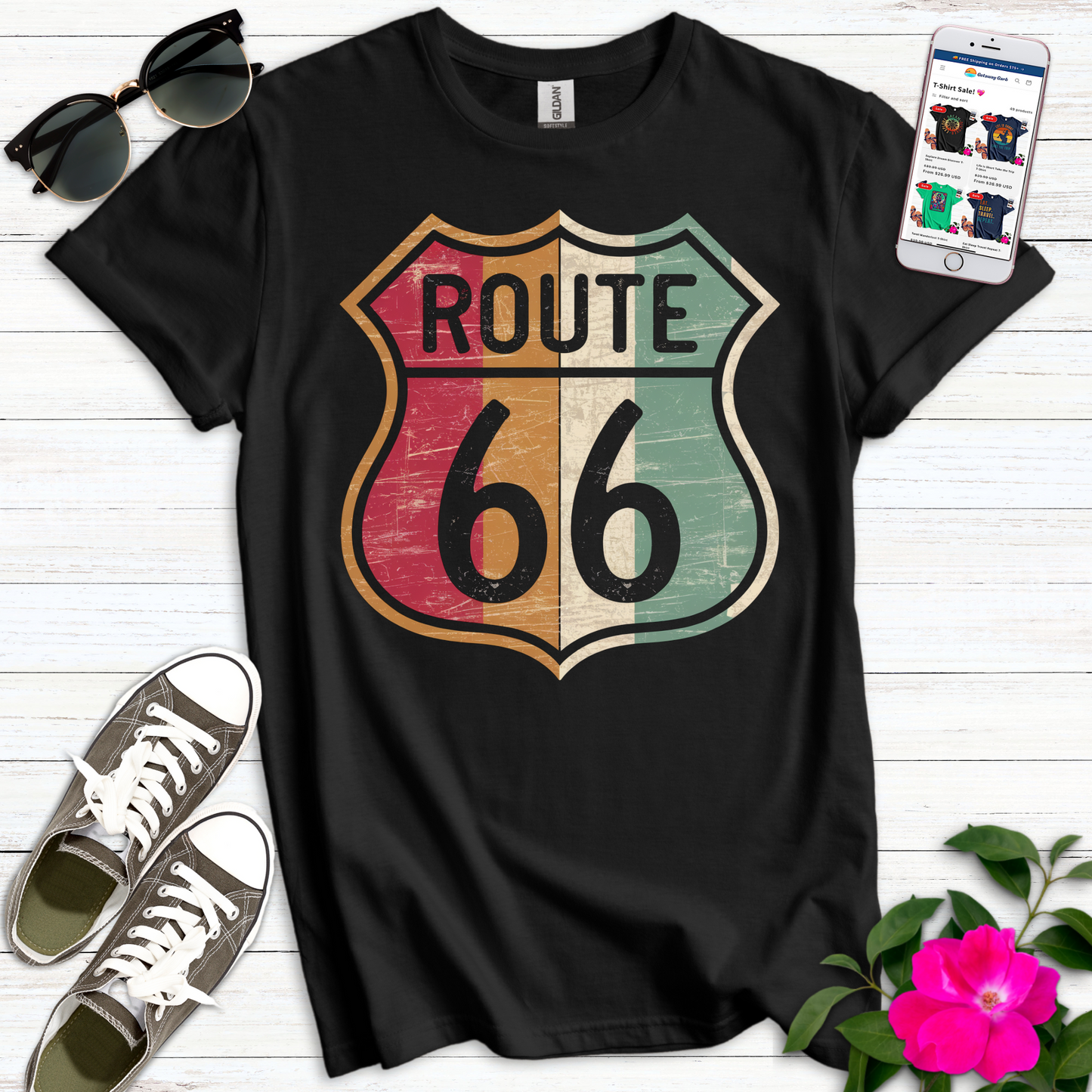 Route 66 Retro Style T-Shirt