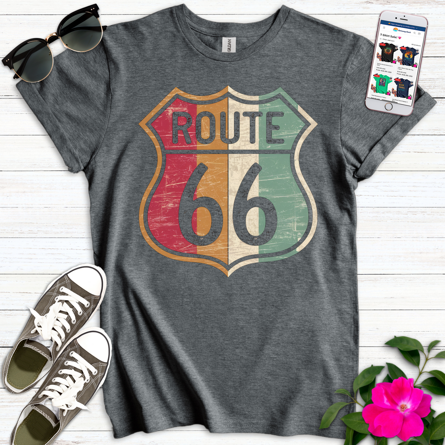 Route 66 Retro Style T-Shirt