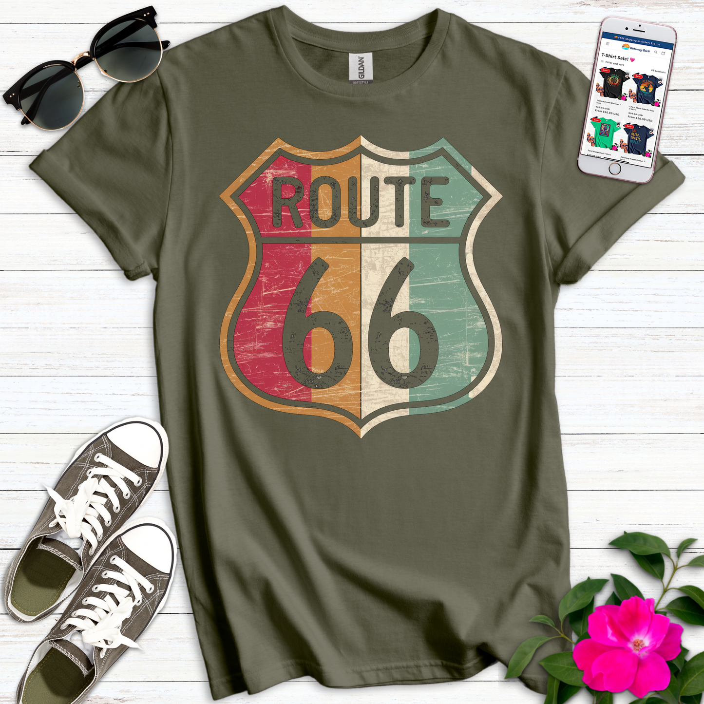 Route 66 Retro Style T-Shirt