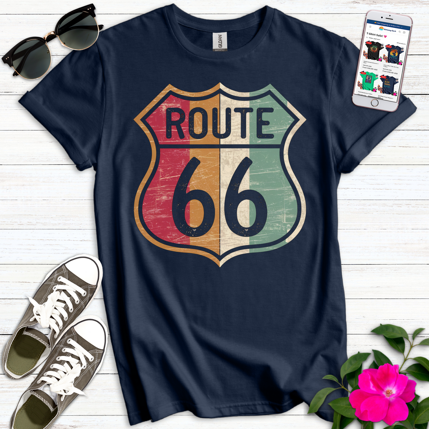 Route 66 Retro Style T-Shirt