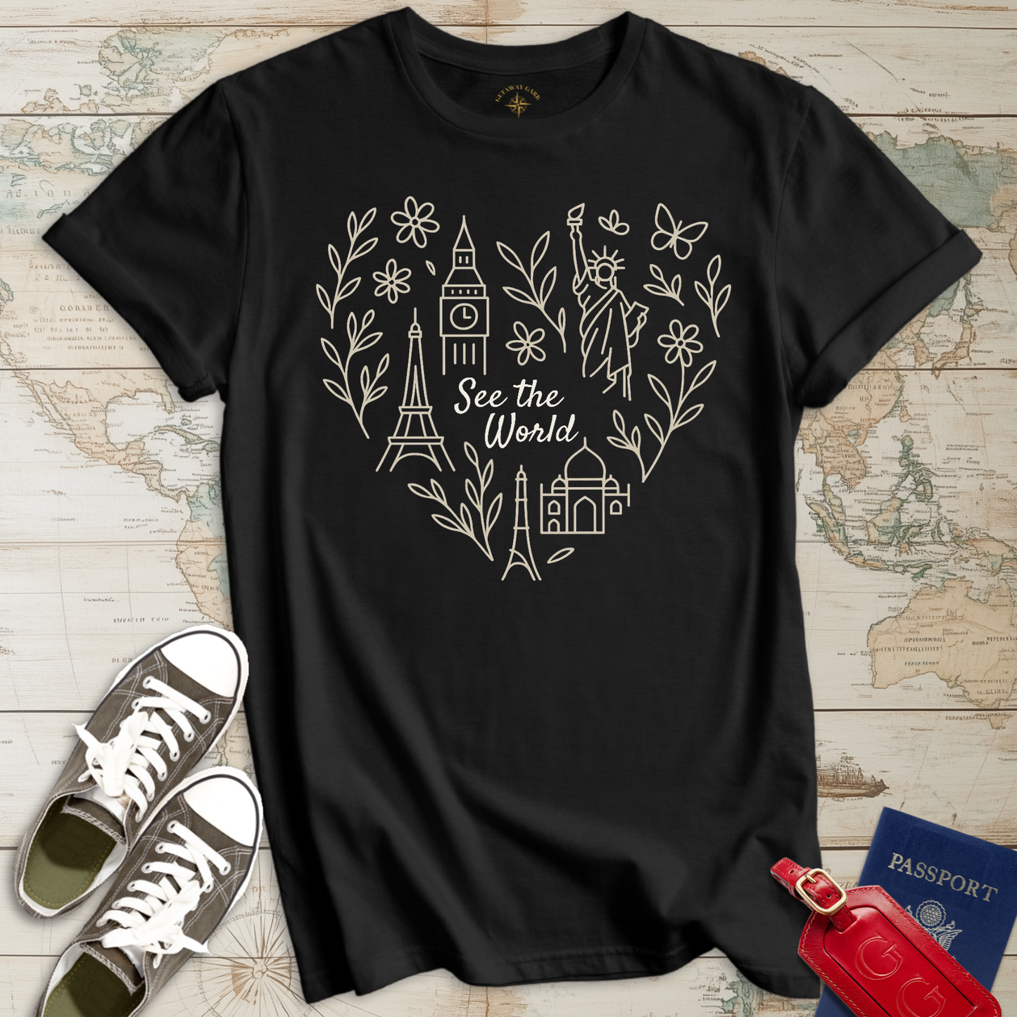 Travel with Heart Landmarks T-Shirt
