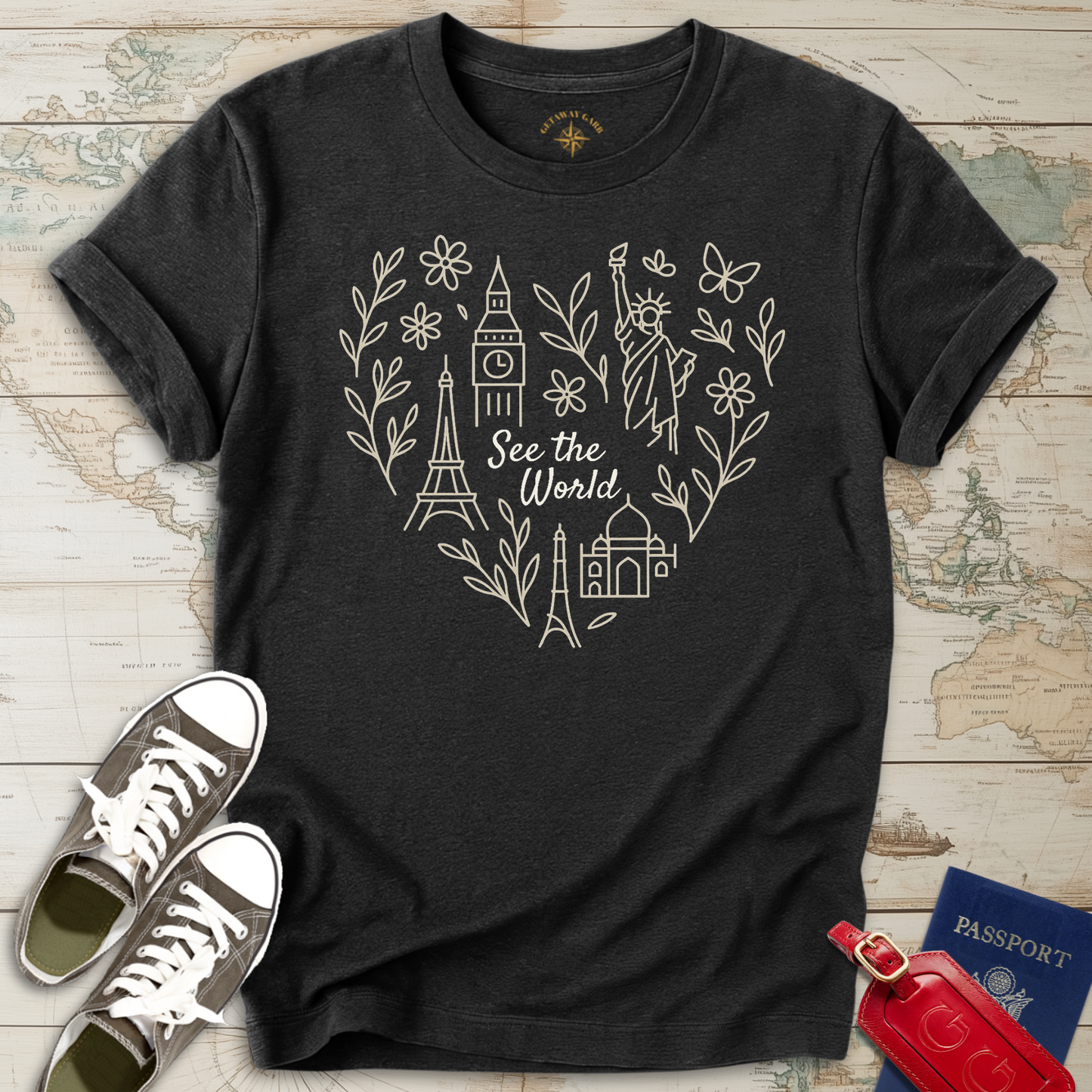 Travel with Heart Landmarks T-Shirt
