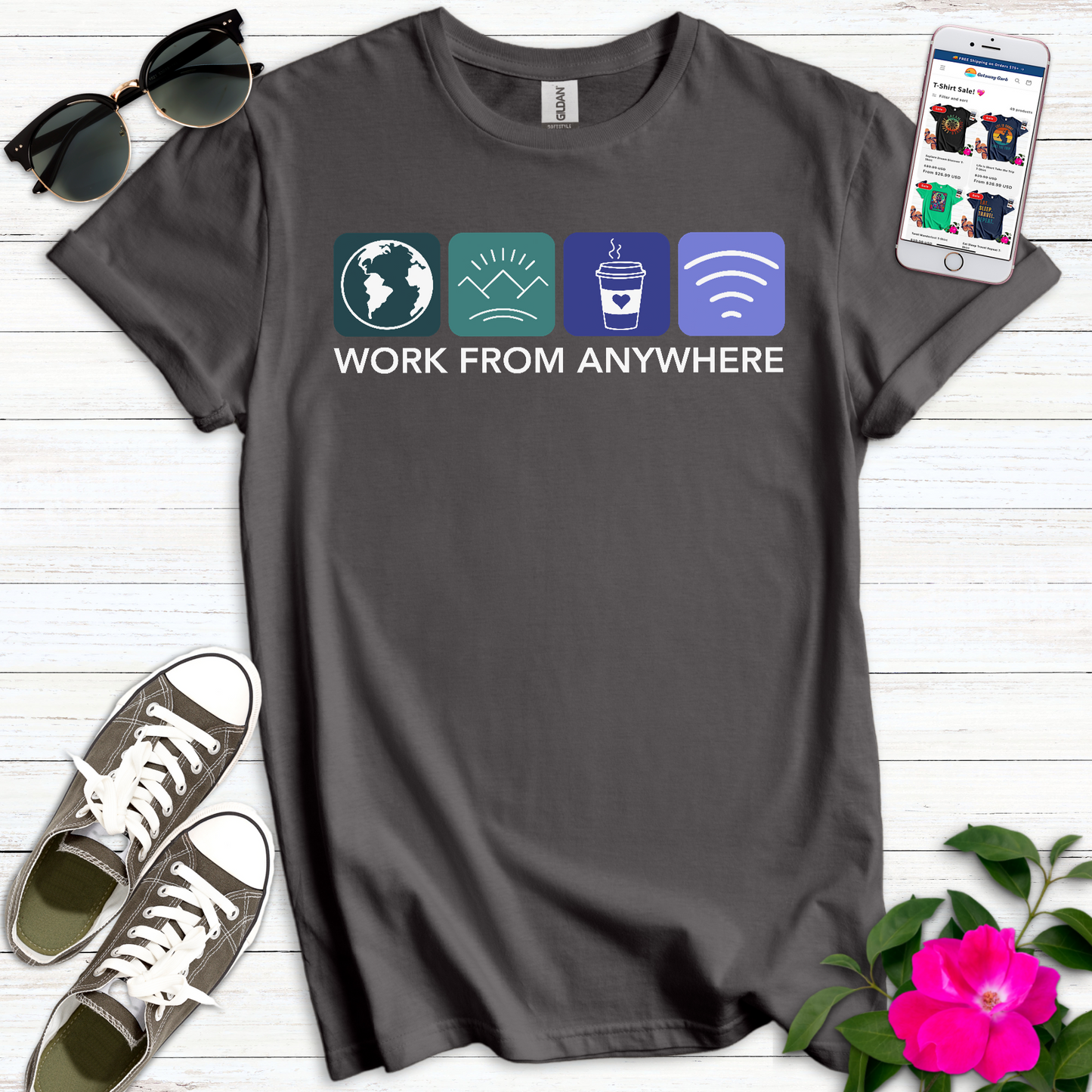 Work from Anywhere Icons T-Shirt