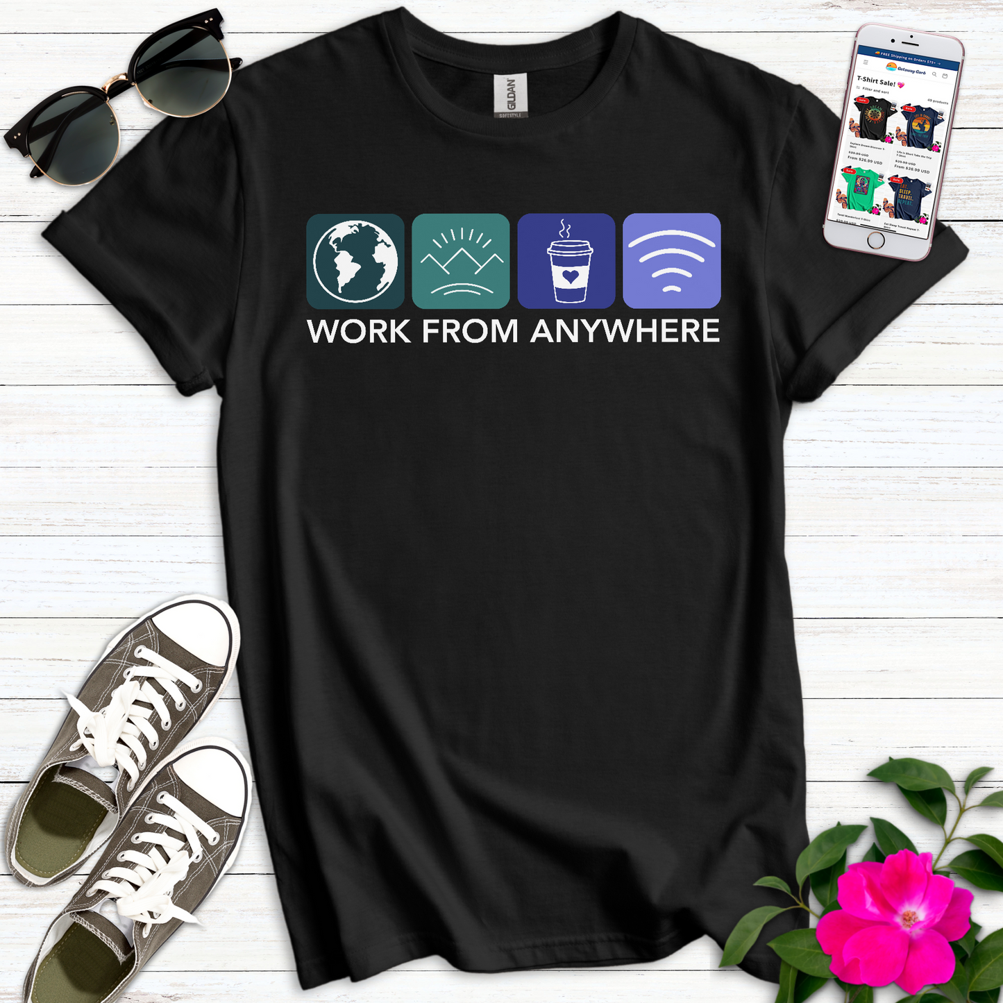Work from Anywhere Icons T-Shirt