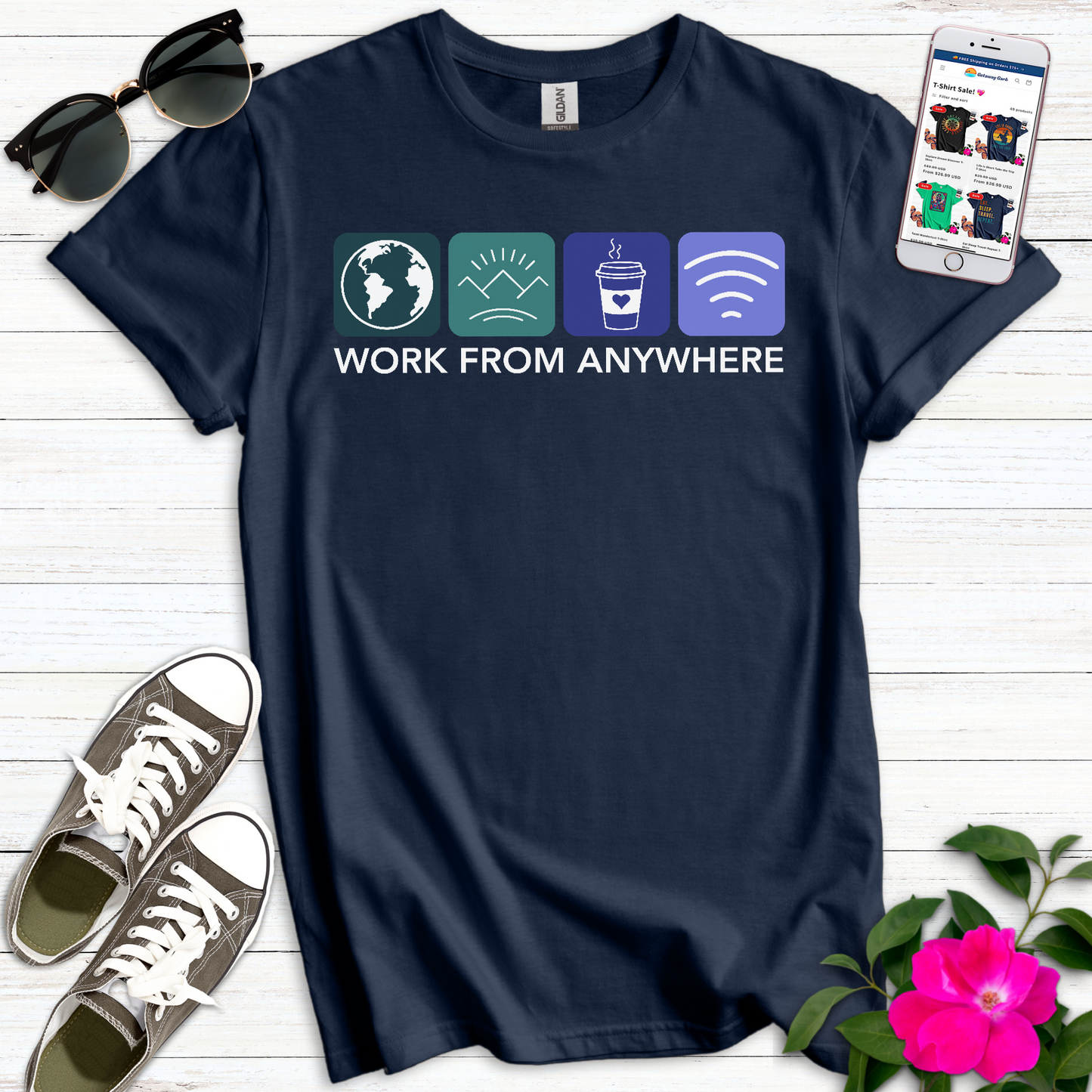 Work from Anywhere Icons T-Shirt