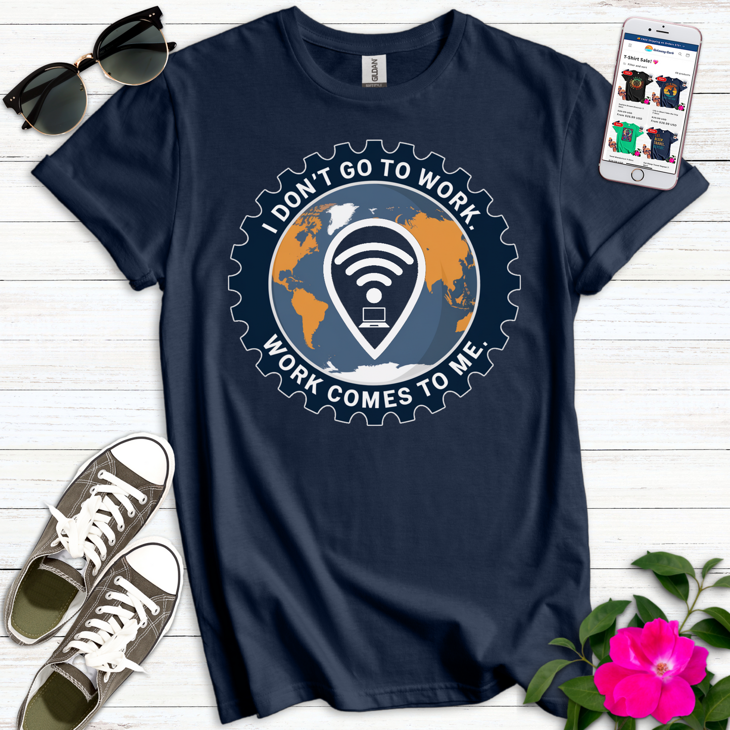 Remote Work Pinpoint T-Shirt