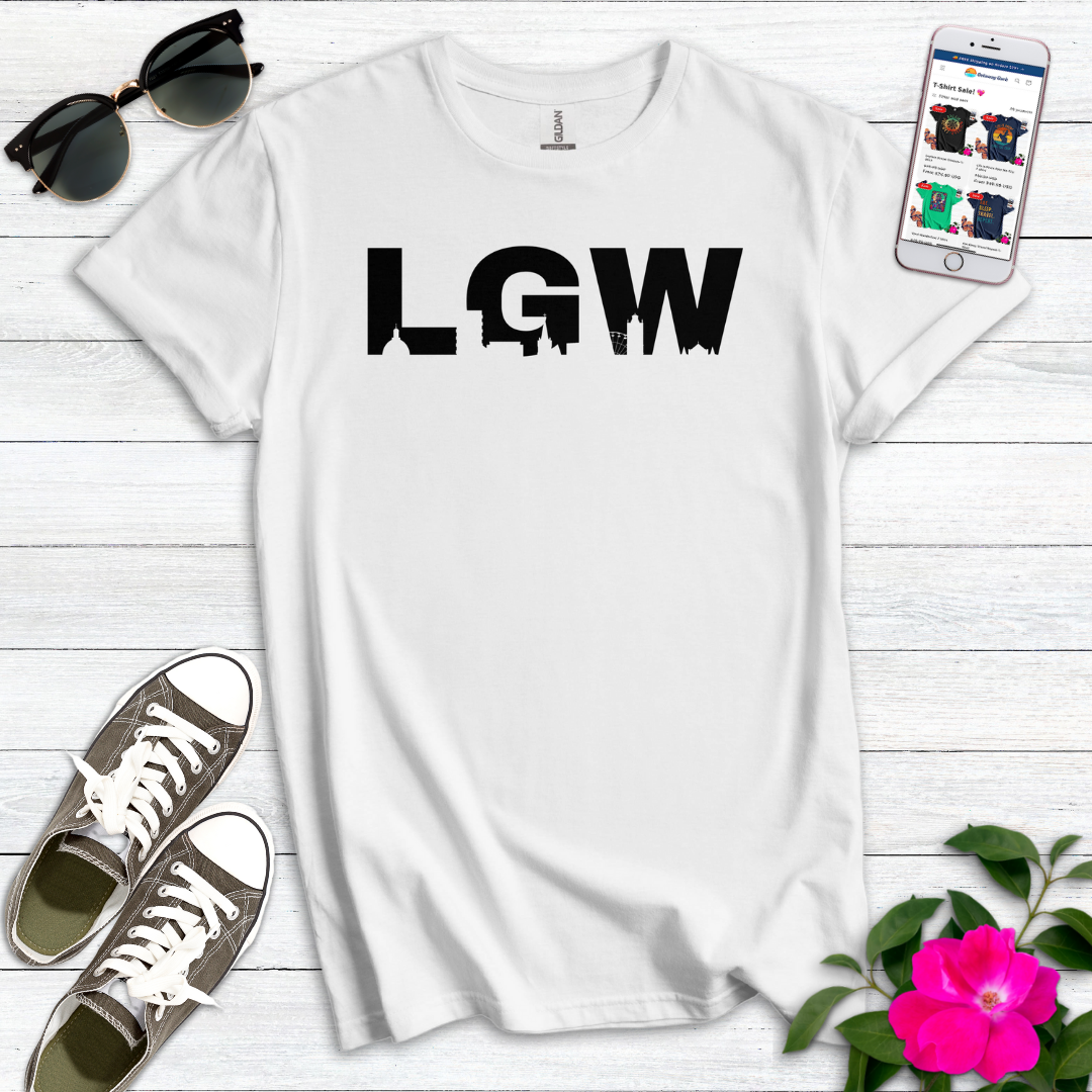 LGW Gatwick Airport London Skyline T-Shirt