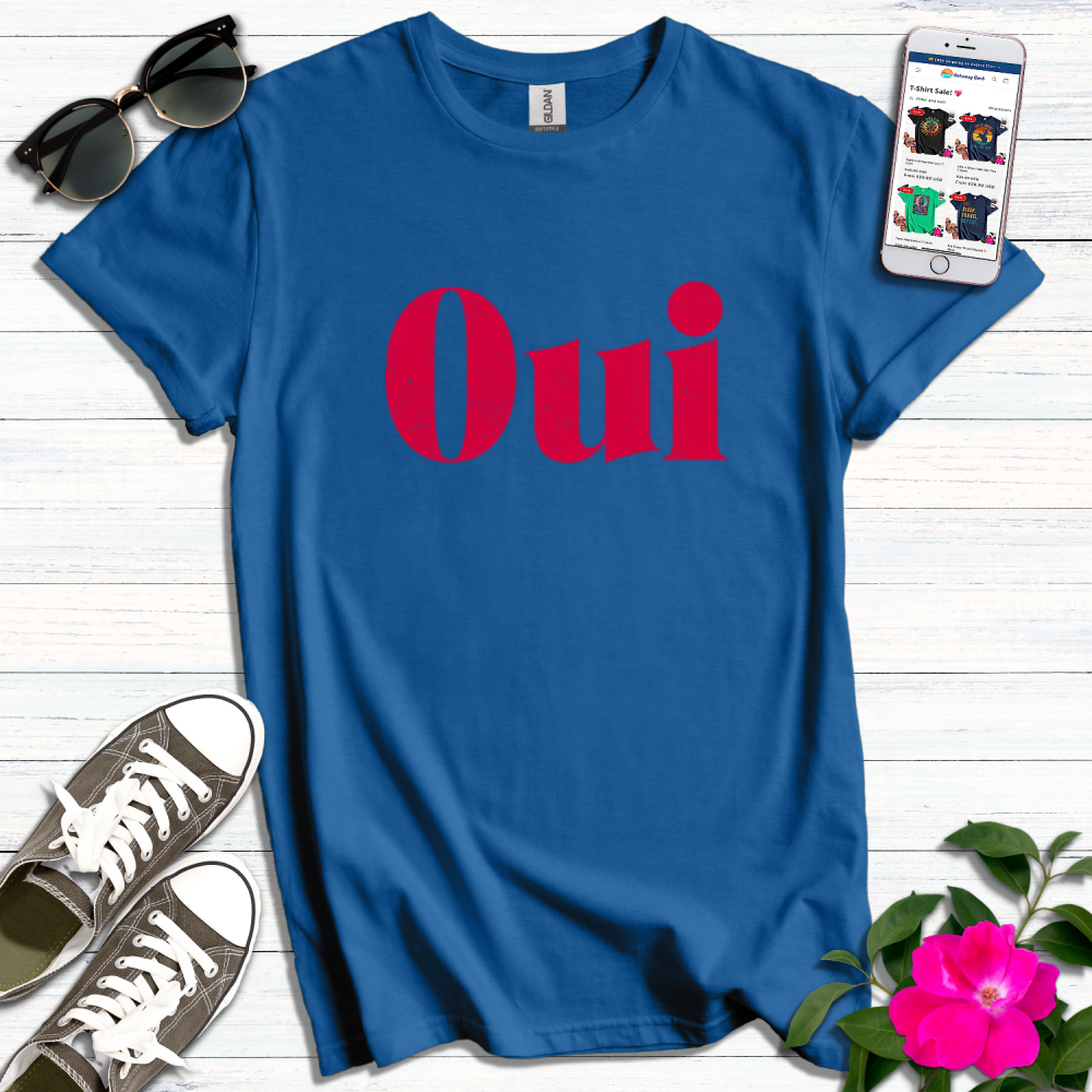 Distressed Red Oui T-Shirt