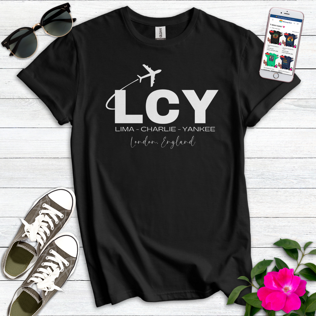 LCY: Lima-Charlie-Yankee - London City Airport T-Shirt