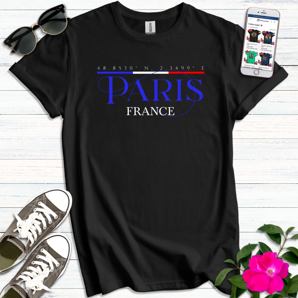 Elegant Paris Coordinates T-Shirt