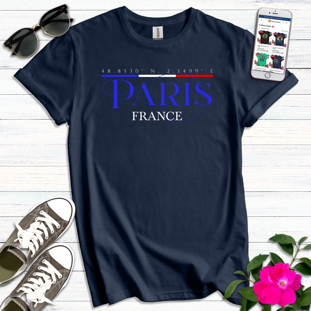 Elegant Paris Coordinates T-Shirt