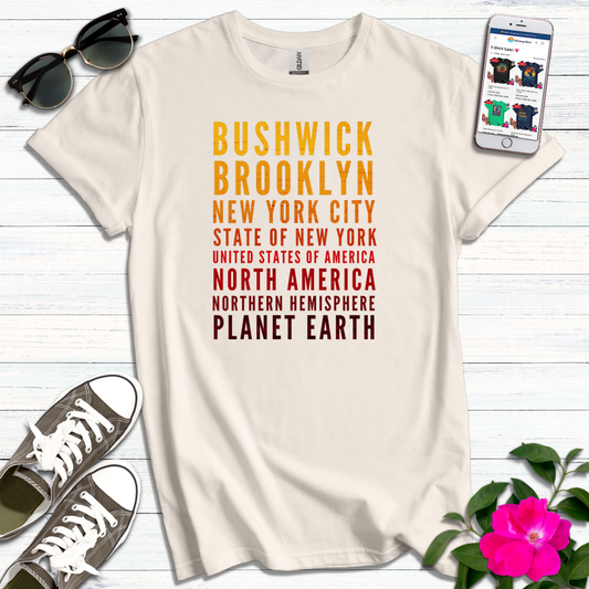 Bushwick Brooklyn Yellow-Red T-Shirt