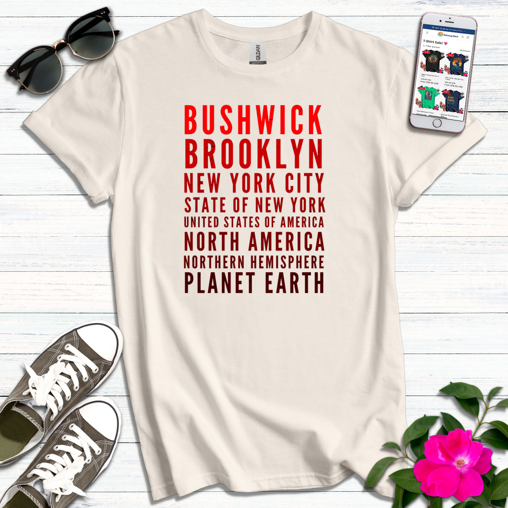 Bushwick Brooklyn Red Gradient T-Shirt